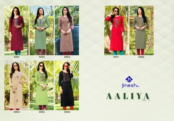 Jinesh Nx Aaliya 2 Rayon Fancy Handwork Kurti 